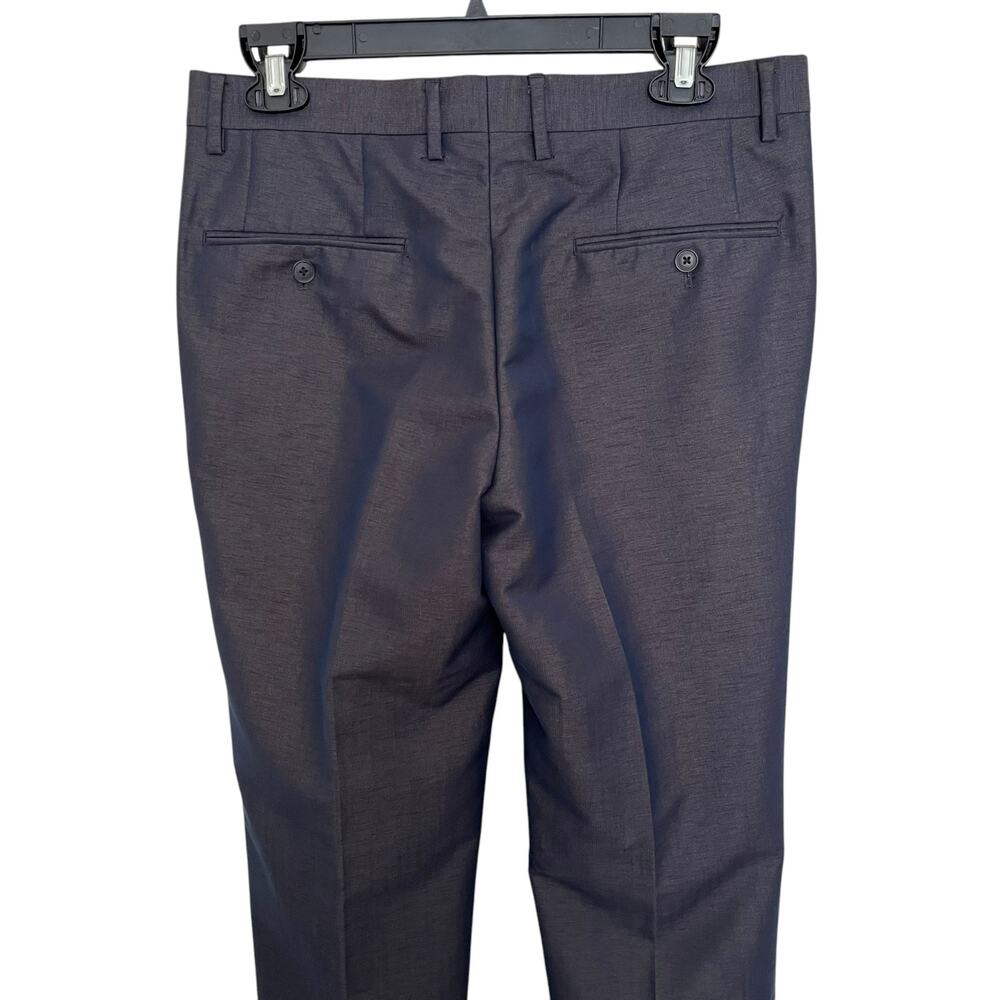 Mexx | Navy Blue Dress Tuxedo Pants Iridescent Gold Overlay 36R Fits Like 30” - Picture 6 of 8